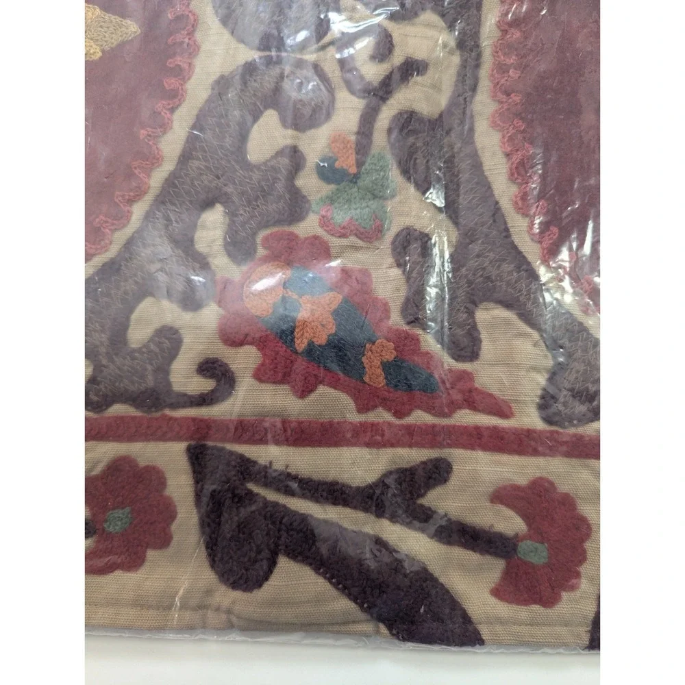 Potterry Barn Suzani Applique Pillow Covers Sham 16x26 Embroidered NWT